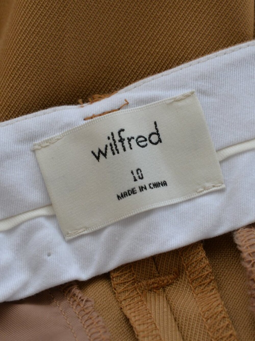 Aritzia Wilfred Tan Wool Tailored Pants Sz 10 - Picture 4 of 8